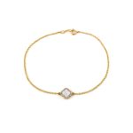 Sterling silver Yellow Gold Plated Cross bracelet with zircon