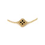 Sterling silver Gold Plated Black Onyx Cross bracelet with zircon - Image 2