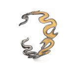 Snake Cuff Bracelet - Sterling Silver and Gold Plated - Image 4
