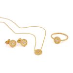 Circle Stud Earrings with Zircon - 9K Gold - Image 3