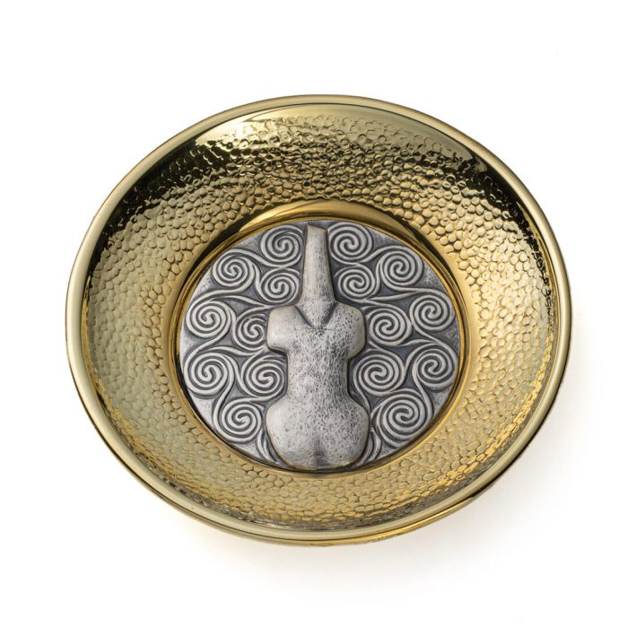Bronze Plate Cycladic Figurine - 925 Silver - Image 1