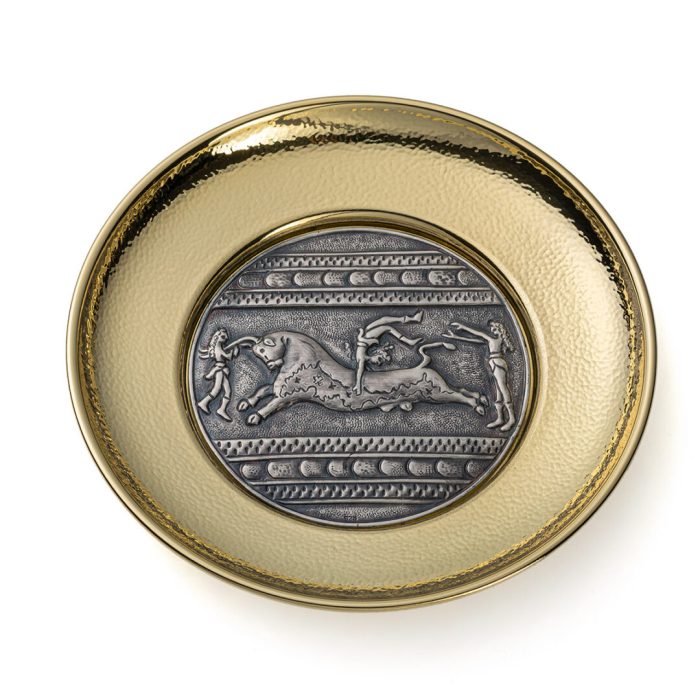 Bronze Plate Minoan Civilization Bull-leaping - 925 Silver - Image 1