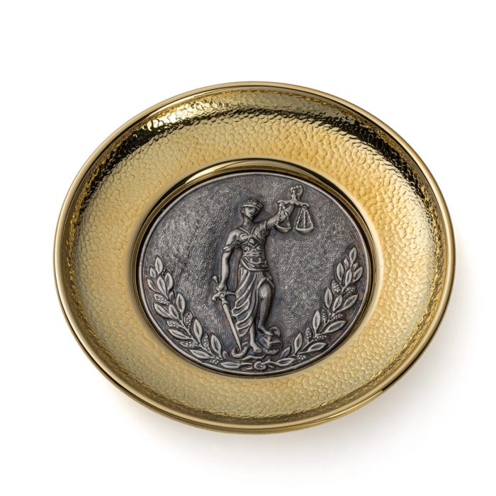 Bronze Plate Goddess of Justice Themis - 925 Silver - Image 1