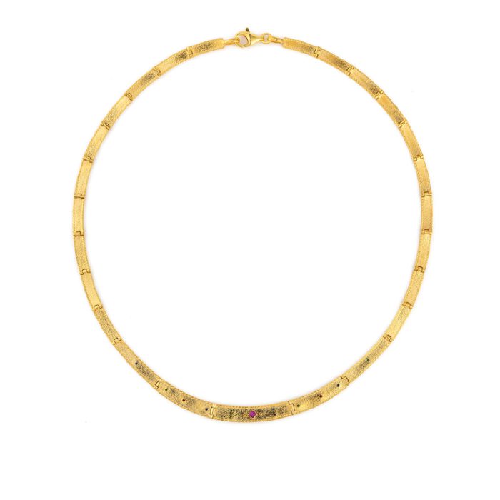 Byzantine Necklace with Swarovski crystals - Sterling Silver Gold Plated - Image 3