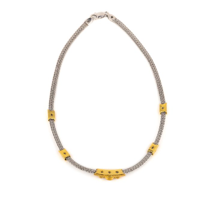 Βυζαντινό Κολιέ με Πέρλα και Swarovski – Επιχρυσωμένο Ασήμι 925 - Image 3