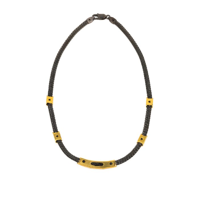 Byzantine Silver Gold Plated Necklace with Swarovski crystals - Image 3