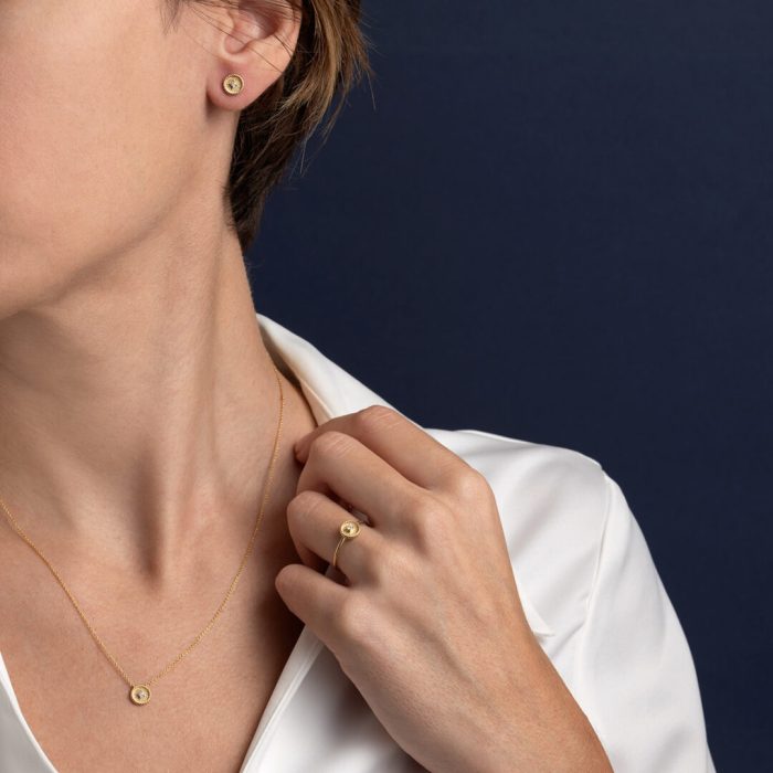 Gold Zircon Necklace - 9K - Image 2