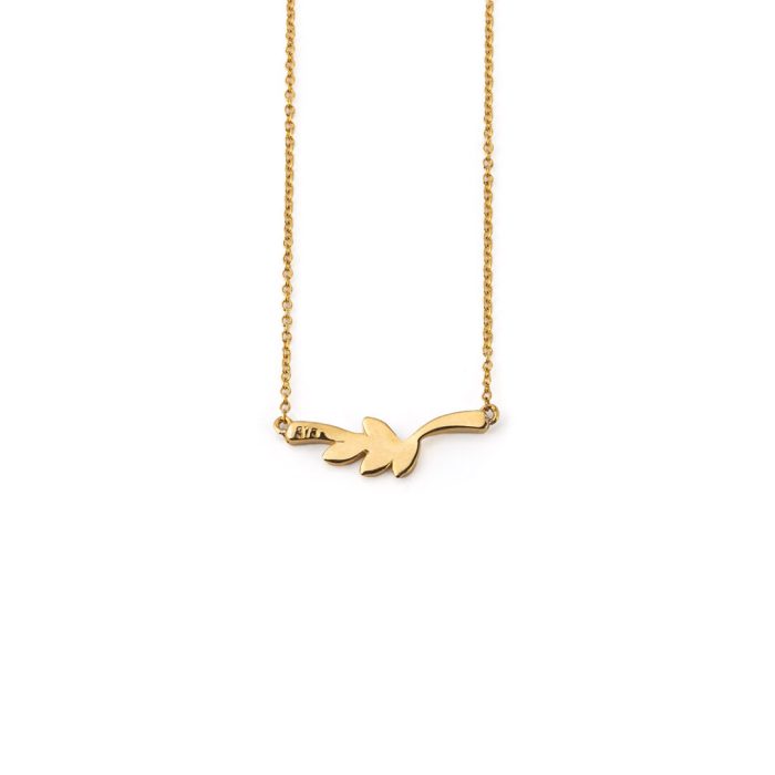 Olive Leaf Necklace – 9K Solid Yellow Gold - Image 3