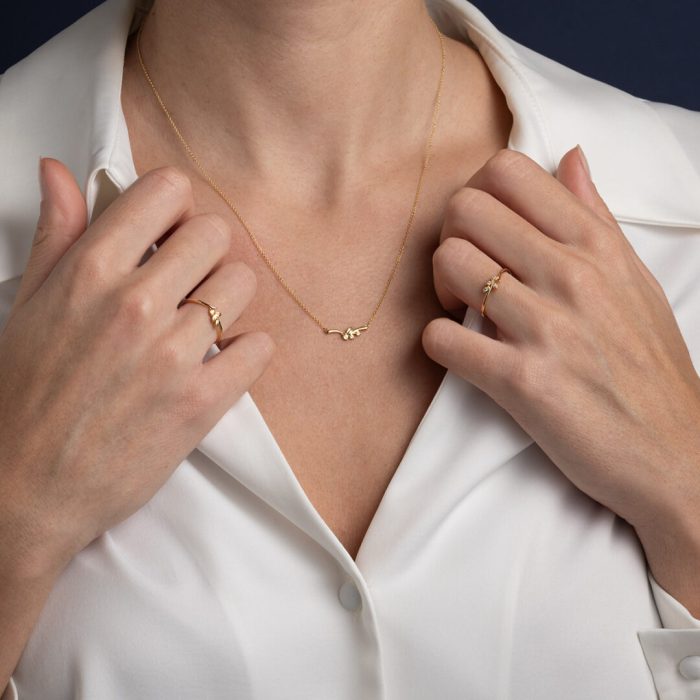 Olive Leaf Necklace – 9K Solid Yellow Gold - Image 2