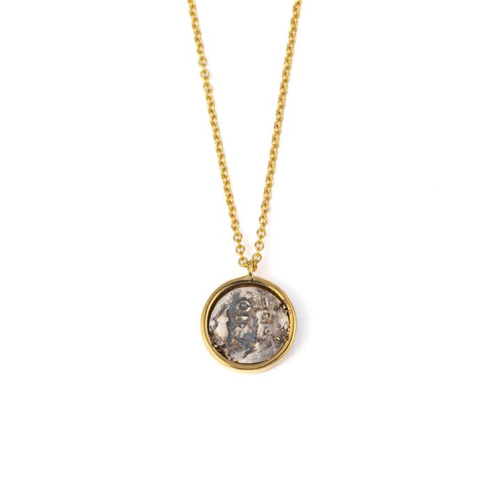 Hercules Coin Necklace - 14K Gold and Sterling Silver - Image 3