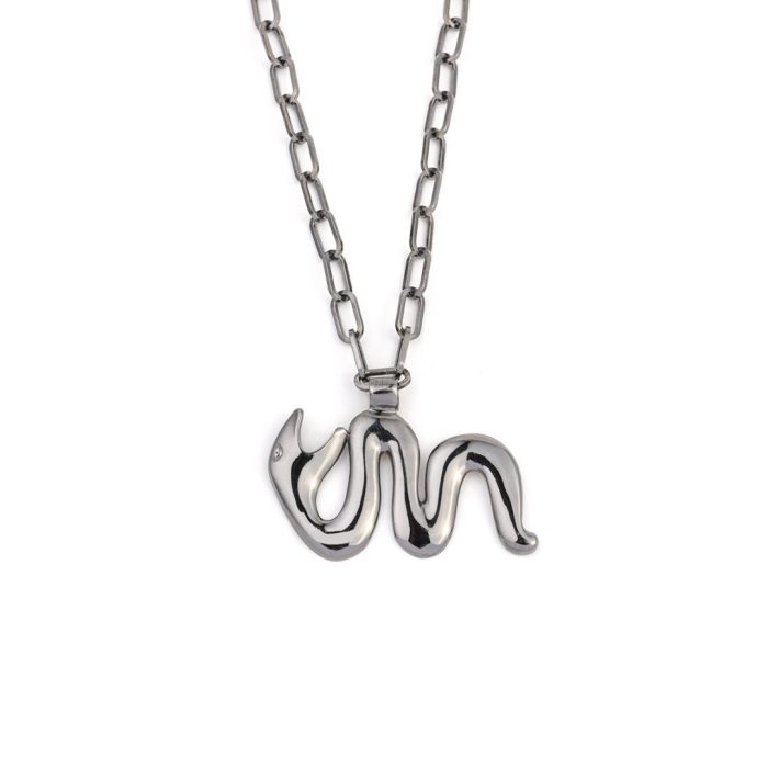 Snake Paperclip Chain Necklace - 925 Sterling Silver - Image 3