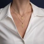 14K Gold Zircon Cross - Image 2