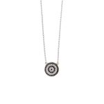 Round Evil Eye Necklace - Sterling Silver 925 and Zircon