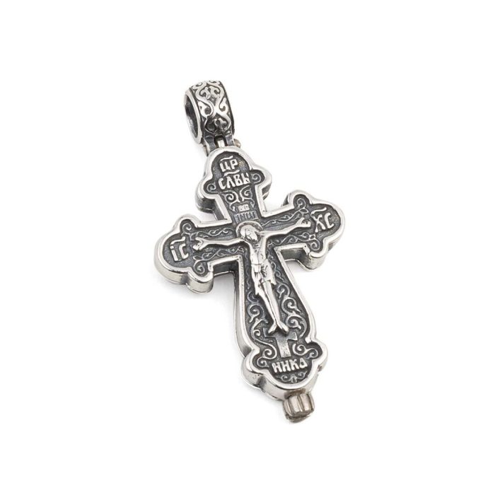 Byzantine Crucifix Pendant - Sterling Silver - Image 1