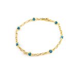 Χρυσό Βραχιόλι 14 καράτια με Μάτια