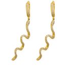 Snake Dangle Earrings with zircon – 925 Sterling Silver and Gold Plated