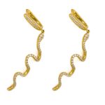 Snake Dangle Earrings with zircon – 925 Sterling Silver and Gold Plated - Image 3