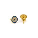 Stud Eye Earrings with zircon - 925 Sterling silver Gold Plated - Image 2