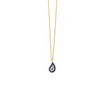 14K Gold Tear drop Evil Eye Necklace with Zircon