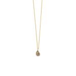 14K Gold Tear drop Evil Eye Necklace with Zircon - Image 3