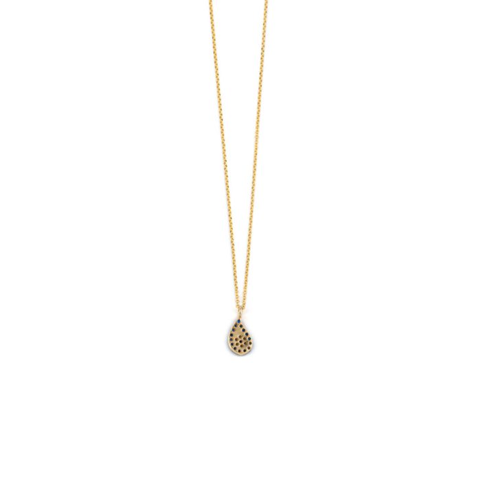 14K Gold Tear drop Evil Eye Necklace with Zircon - Image 3
