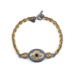 Βραχιόλι Lapis Lazuli - Aσήμι 925 και Eπιχρυσωμένο Aσήμι