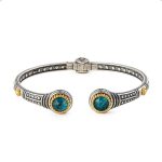 Byzantine Cuff Bracelet with Doublet Apatite Gemstone