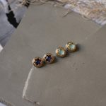Byzantine Stud Earrings with Amazonite Doublet - Sterling Silver 925 Gold Plated - Image 4