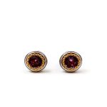 Byzantine Stud Earrings with Crystal Violet Stone - Image 3