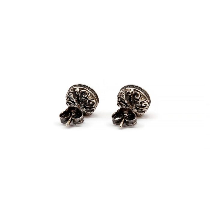 Byzantine Stud Earrings with Crystal Violet Stone - Image 4