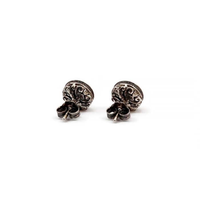 Byzantine Stud Earrings with Pacific Opal Swarovski Stone - Sterling Silver 925 Gold Plated - Image 4