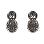 Byzantine Stud Earrings with Apatite - Sterling Silver 925 Gold Plated - Image 3