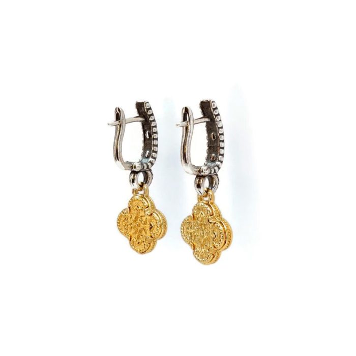 Byzantine Dangle Earrings with Amethyst Zircon - Image 3