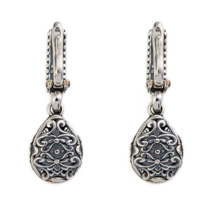 Byzantine Aquamarine Crystal Dangle Earrings - Image 2