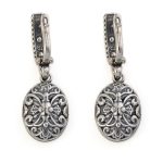 Byzantine Earrings with Crystal Stone - 925 Sterling Silver - Image 3
