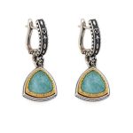 Byzantine Earrings with Amazonite Doublet Stone