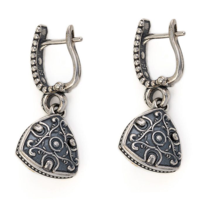 Byzantine Earrings with Apatite Doublet Stone - Image 3