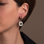 Byzantine Earrings with Natural Garnet Gemstone and White Enamel - Image 2