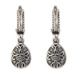 Byzantine Earrings with London Blue Crystal Stone - Image 2
