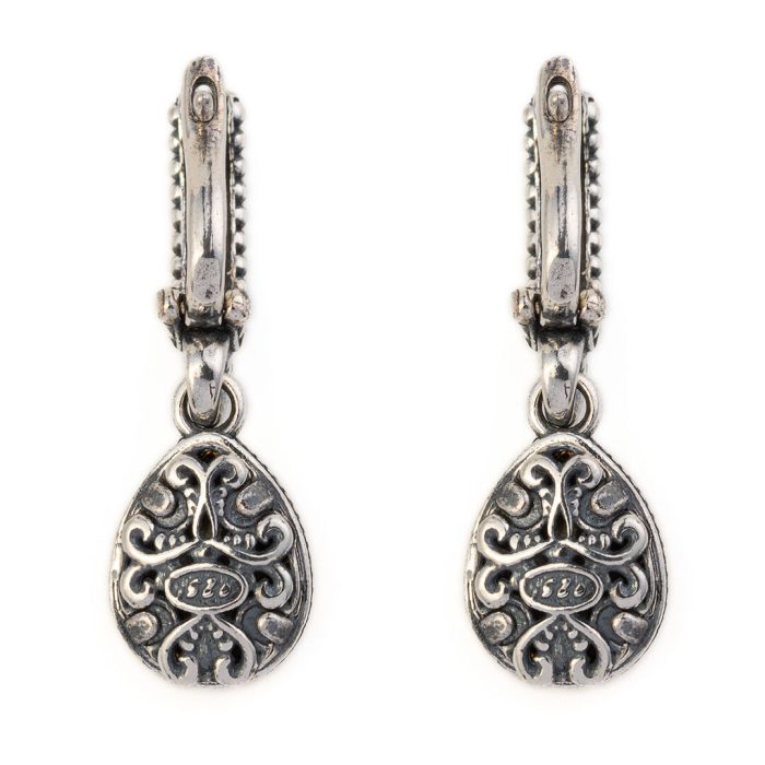 Byzantine Earrings with London Blue Crystal Stone - Image 2