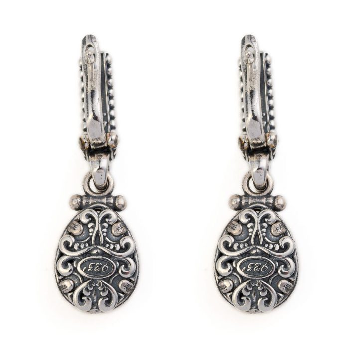 Byzantine Earrings with Lapis Lazuli Doublet Stone - Image 3