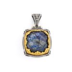 Μενταγιόν Lapis Lazuli από Επιχρυσωμένο Ασήμι 925