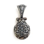 Byzantine Pendant with Aqua Marine Crystal - 925 Sterling Silver - Image 2