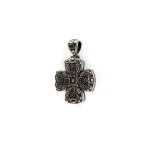 Byzantine Cross Pendant with Doublet Amazonite Gemstone - Image 2