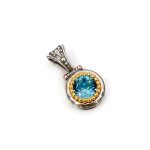 Μενταγιόν Βυζαντινό Aquamarine - Ασήμι 925 Επιχρυσωμένο - Image 4