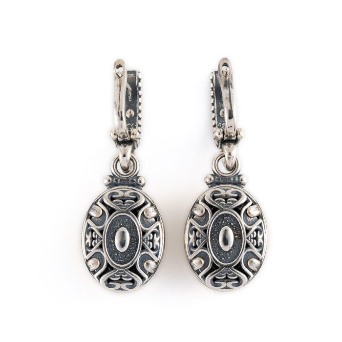 Byzantine Green Copper Doublet Dangle Earrings - Image 3