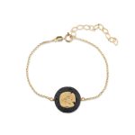 Goddess Athena Chain Bracelet with Lava Stone