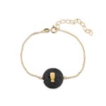 Cycladic Idol Chain Bracelet with Lava Stone