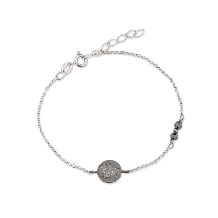 Alexander the Great Coin Chain Bracelet in sterling silver - Image 1