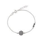 Mycenaean Rosette Chain Bracelet in sterling silver